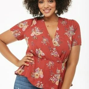 Forever 21 floral chiffon top nwt